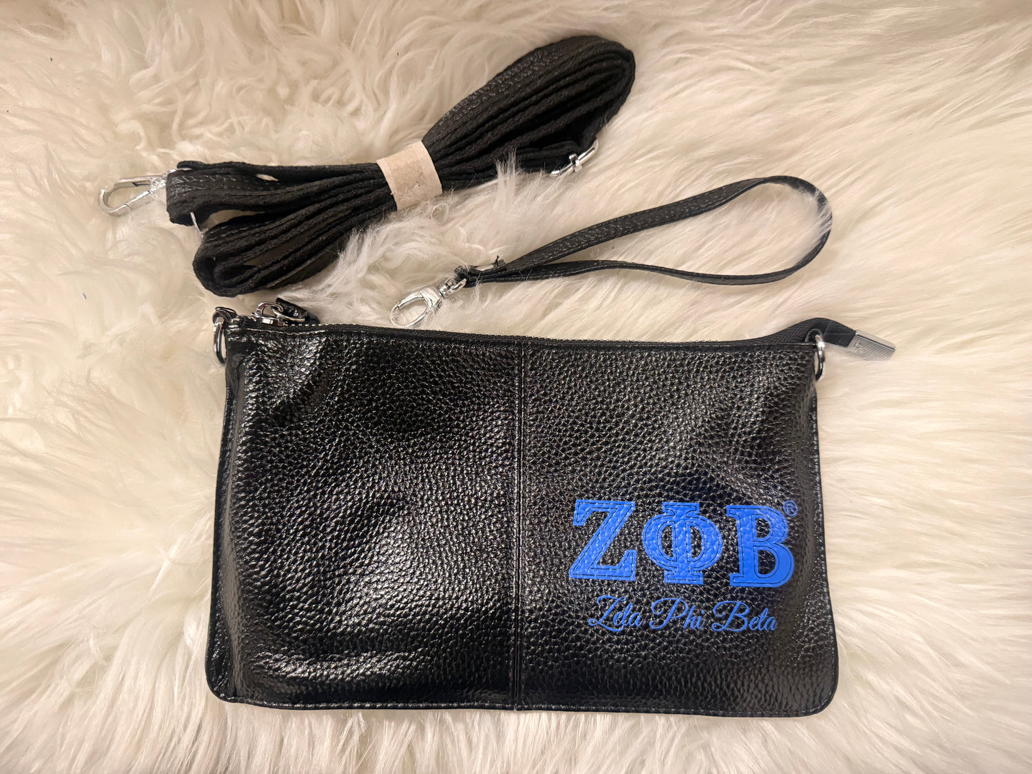 Zeta Phi Beta Black Crossbody/wrislet