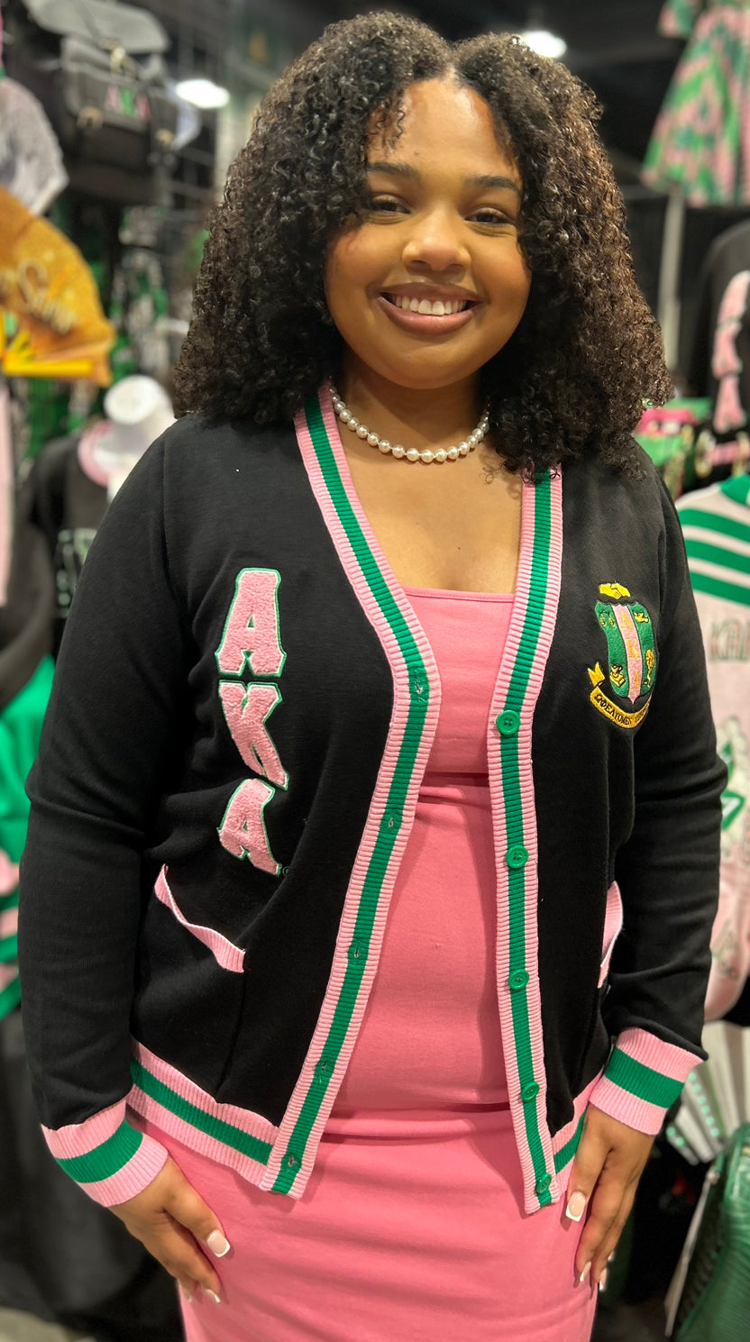 Alpha Kappa Alpha Black Cardigan