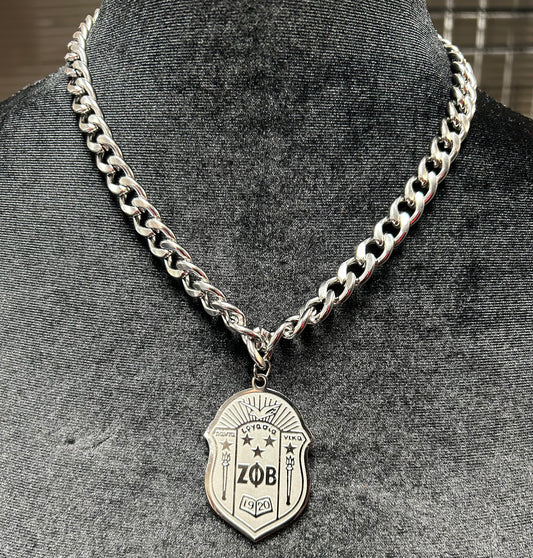 Zeta Phi Beta Crest Necklace