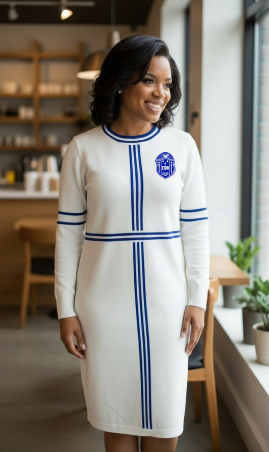 The Striped Knit Dress Zeta WHITE