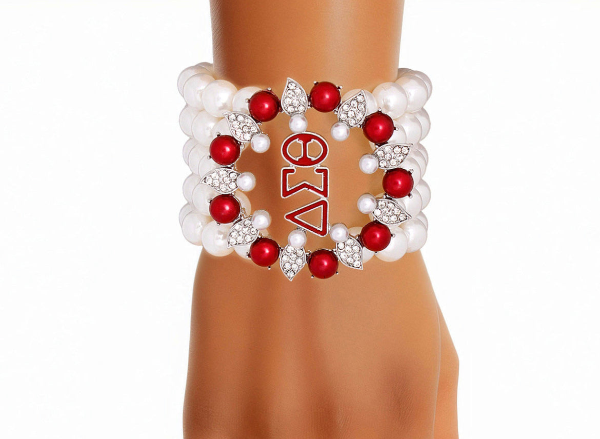 Bracelet White Pearl Delta 5 Strand for Women