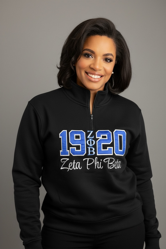 Zeta Phi Beta - Quarter Zip Sweatshirt