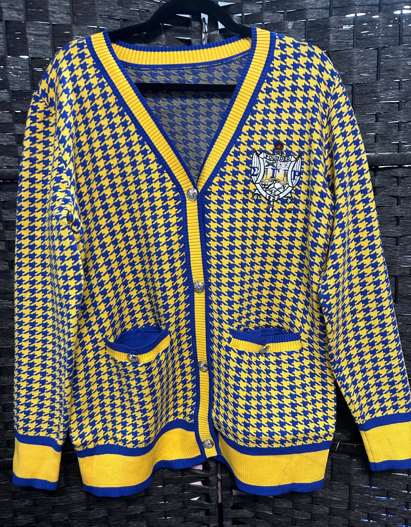 Sigma Gamma Rho Houndstooth Cardigan (only)
