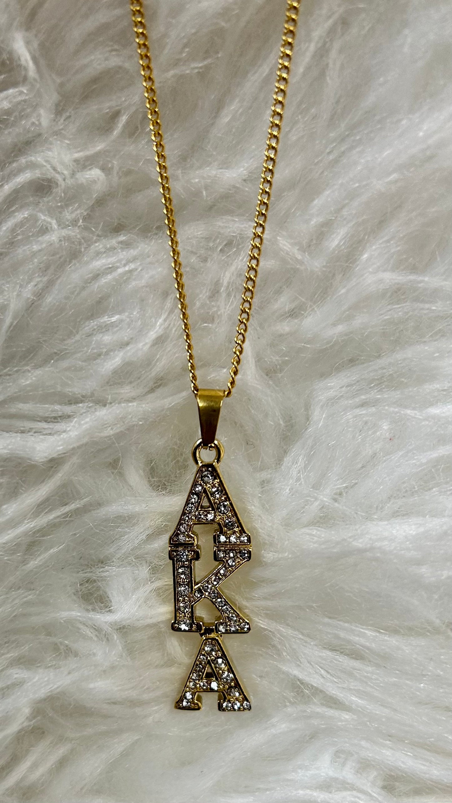 Alpha Kappa Alpha vertical bling Necklace