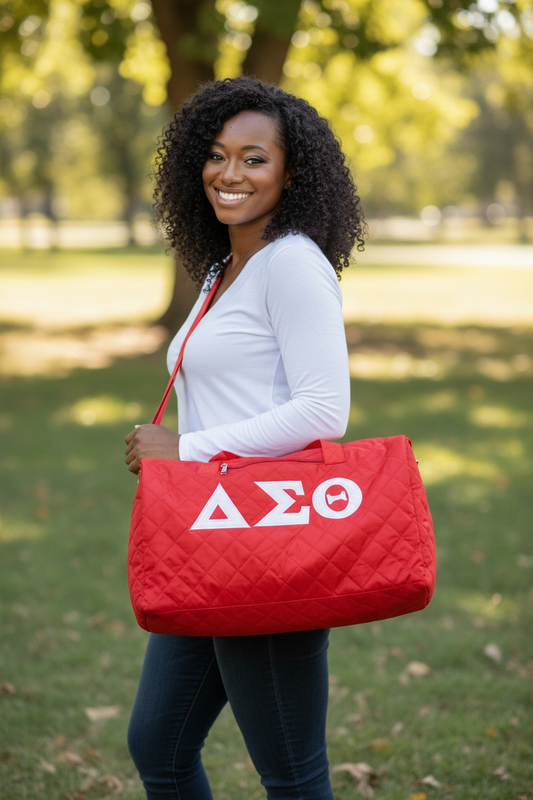 -RED Delta quilted bag