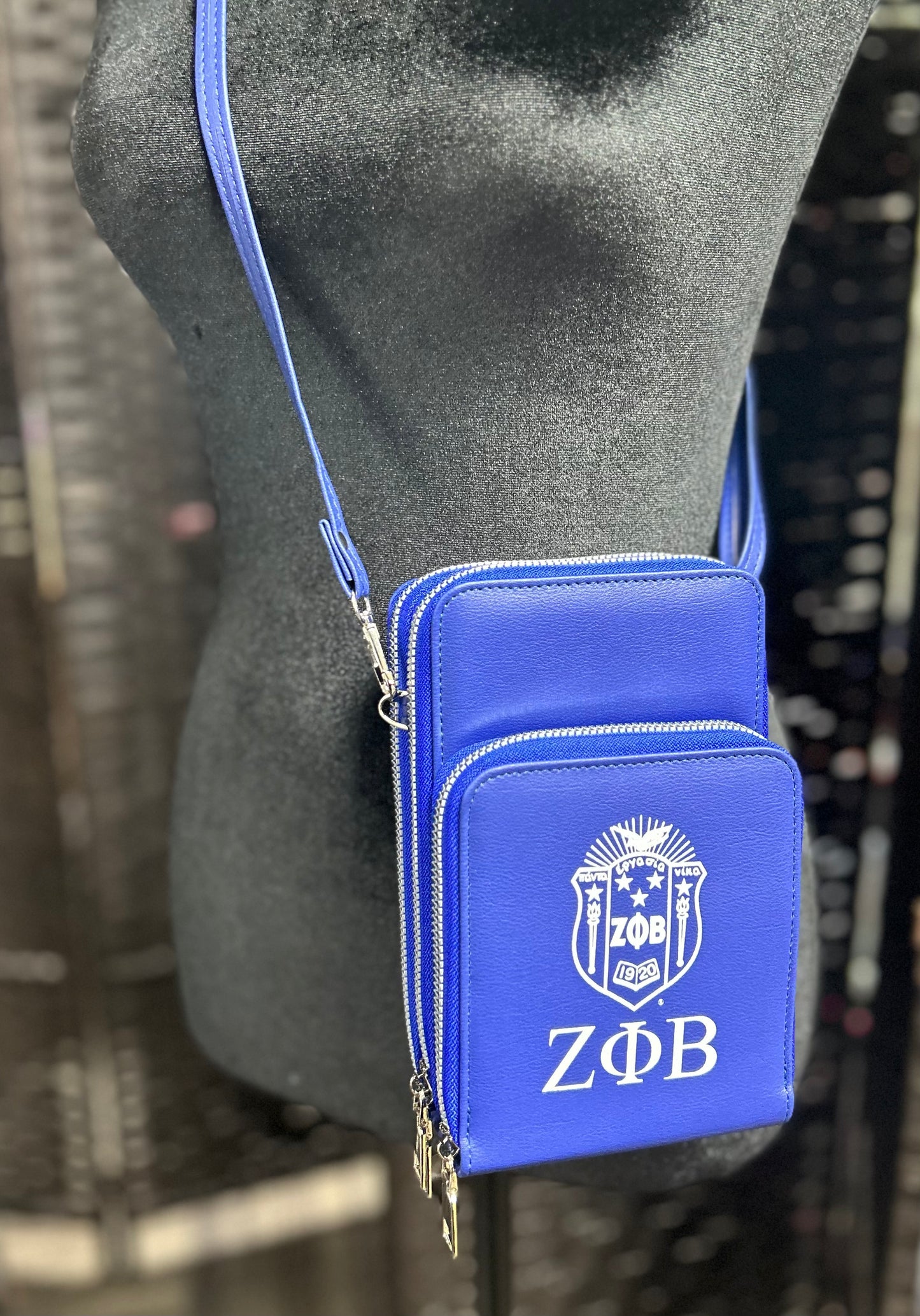 Zeta Phi Beta multi compartment crossbody
