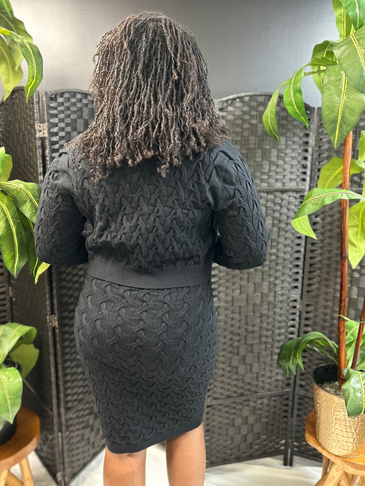 The Power Knit Dress SET (BLACK) PRE ORDER DELTA ONLY