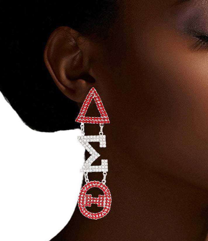Dangle Red Medium Soror Delta Earrings