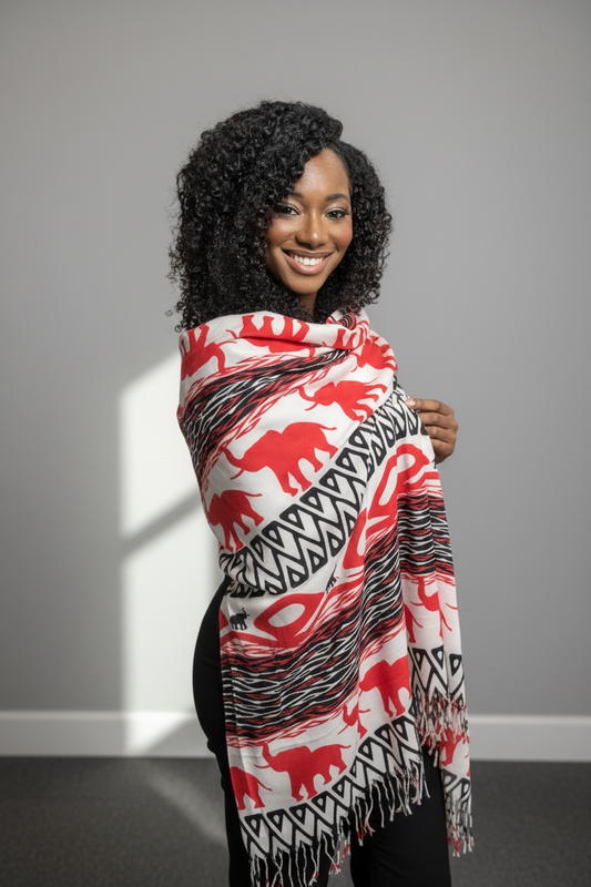 Delta Sigma Theta- elephant inspired shawl