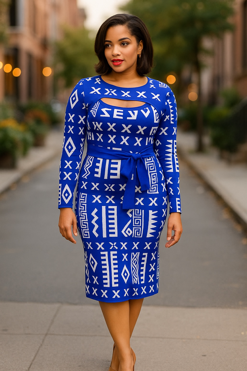 Ankara Style Knit Dress