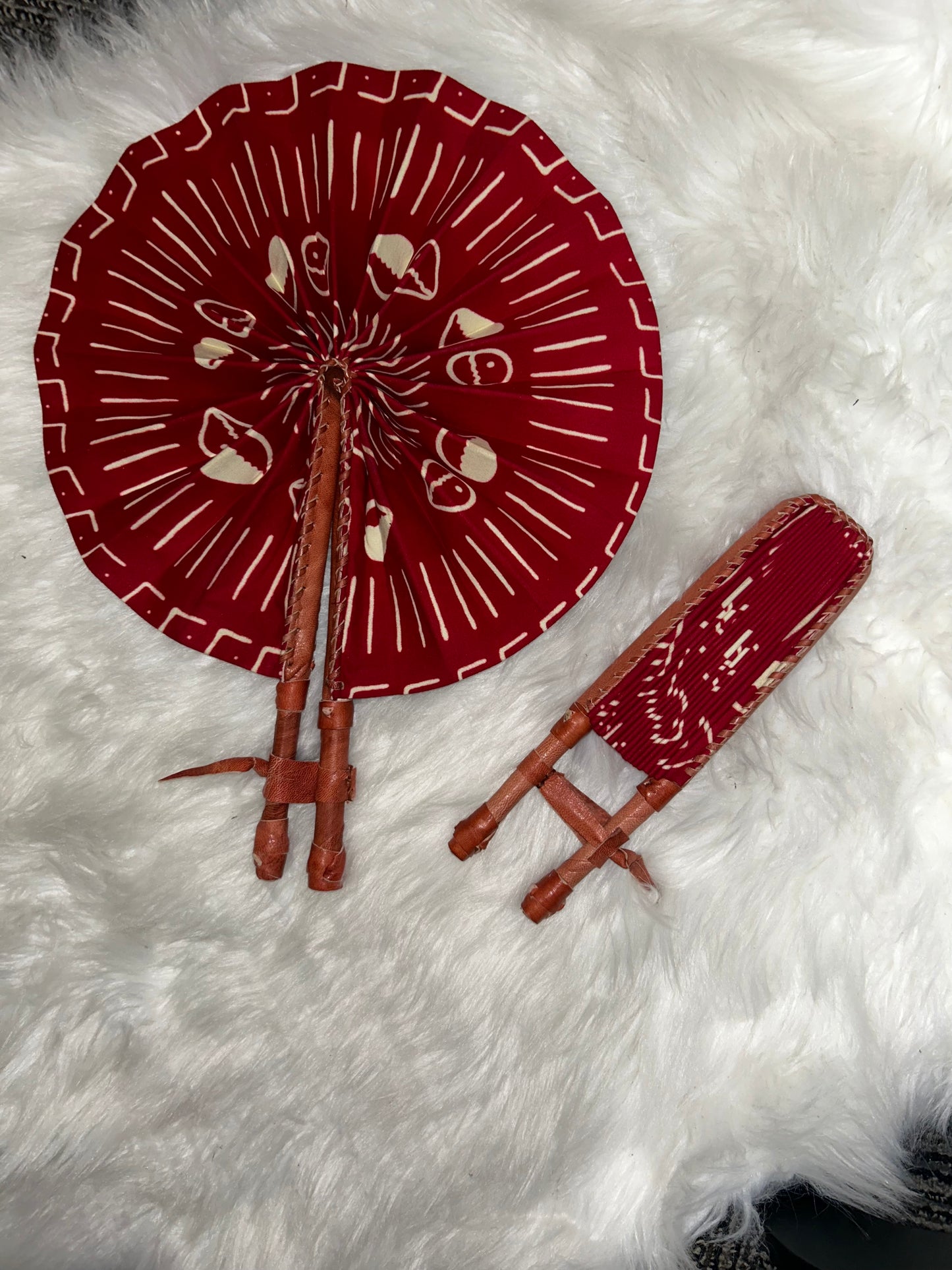 Ankara Leather Fan