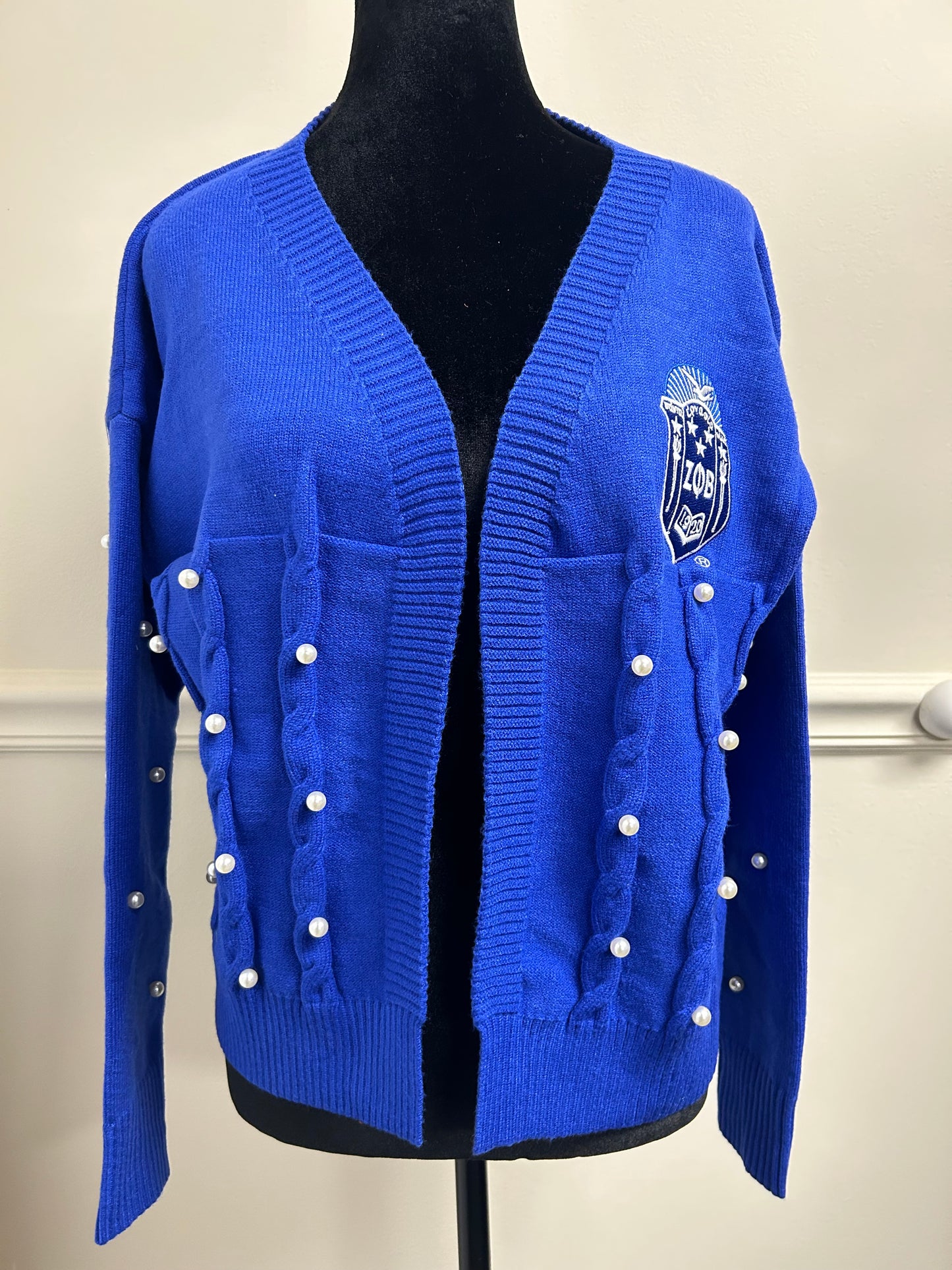 Zeta Phi Beta Pearled Out Open Cardigan