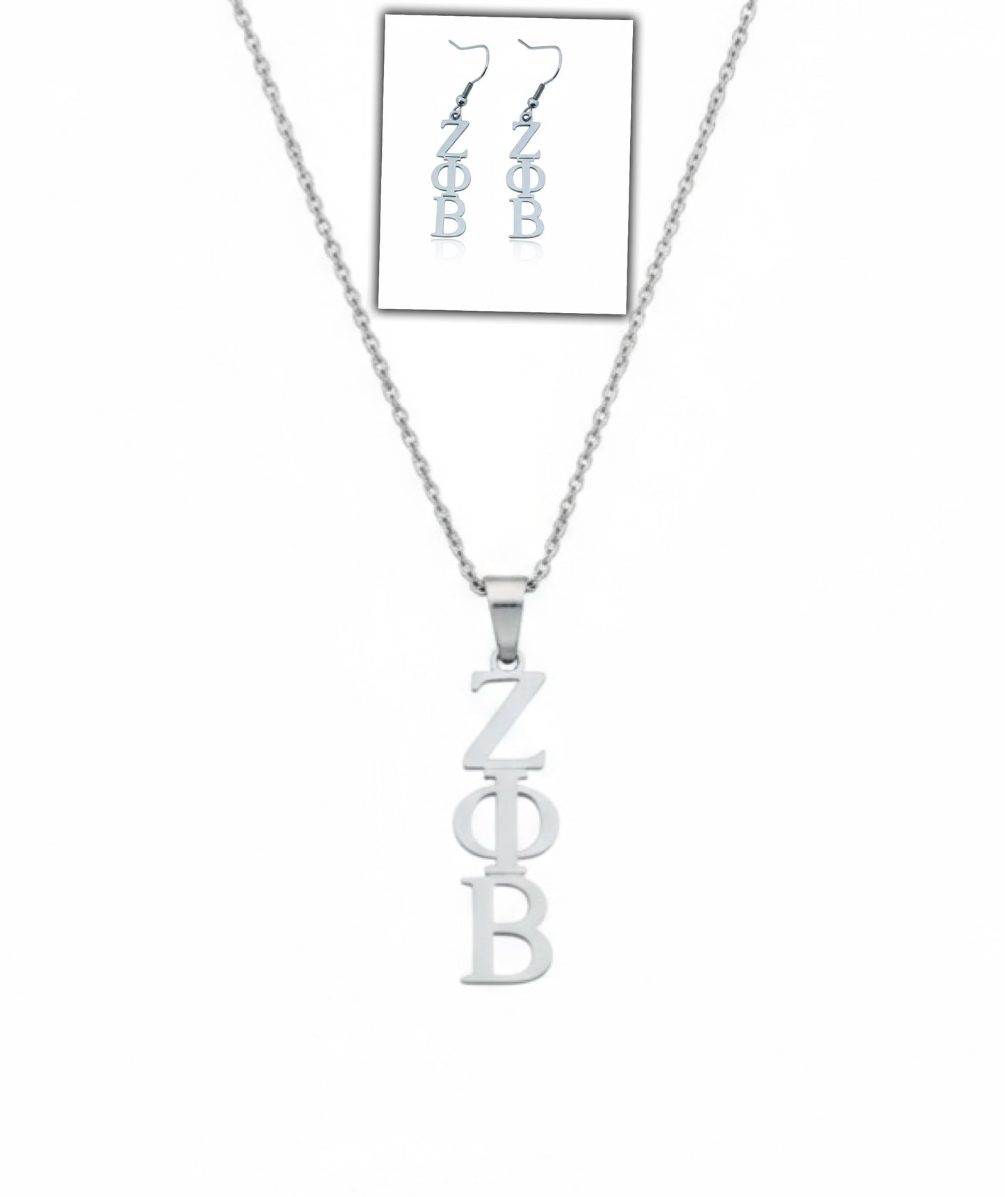 Zeta Phi Beta Greek Letter Necklace Set