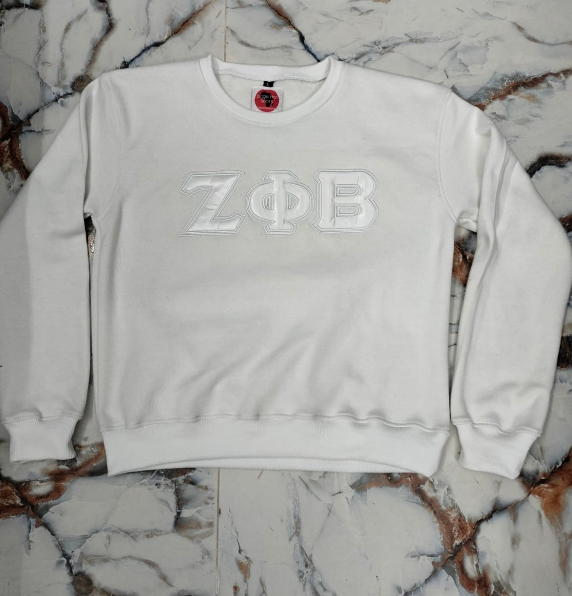 Pure White Greek Letter SWEATSHIRT