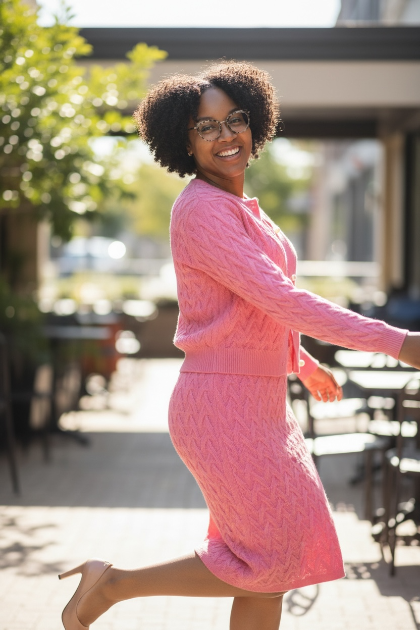 The Power Knit Dress SET PINK- PRE ORDER