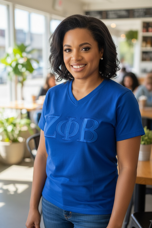 Zeta Phi Beta - embroidered premium T shirt