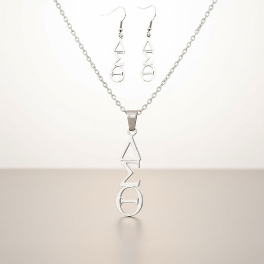 Delta Sigma Theta Greek Letter Necklace Set