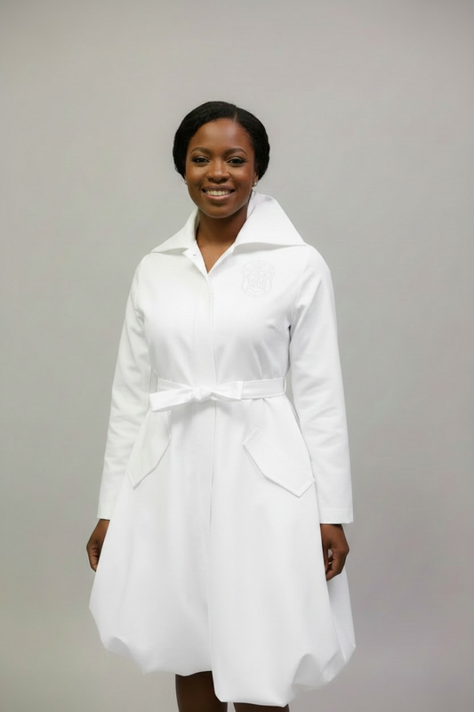 The Power Bubble Dress WHITE ON WHITE- Zeta Phi Beta ONLY