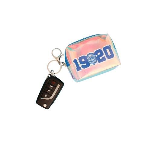 Zeta Iridescent Zipper Pouch Keychain