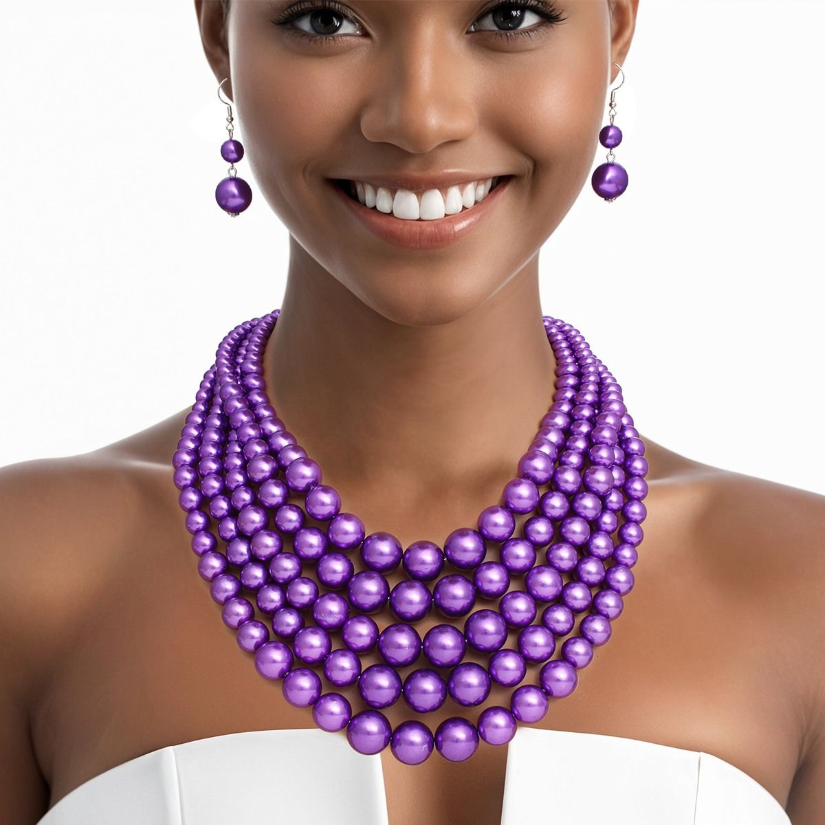 Pearl Necklace Purple Strand Set for Women – Diggin Her Roots
