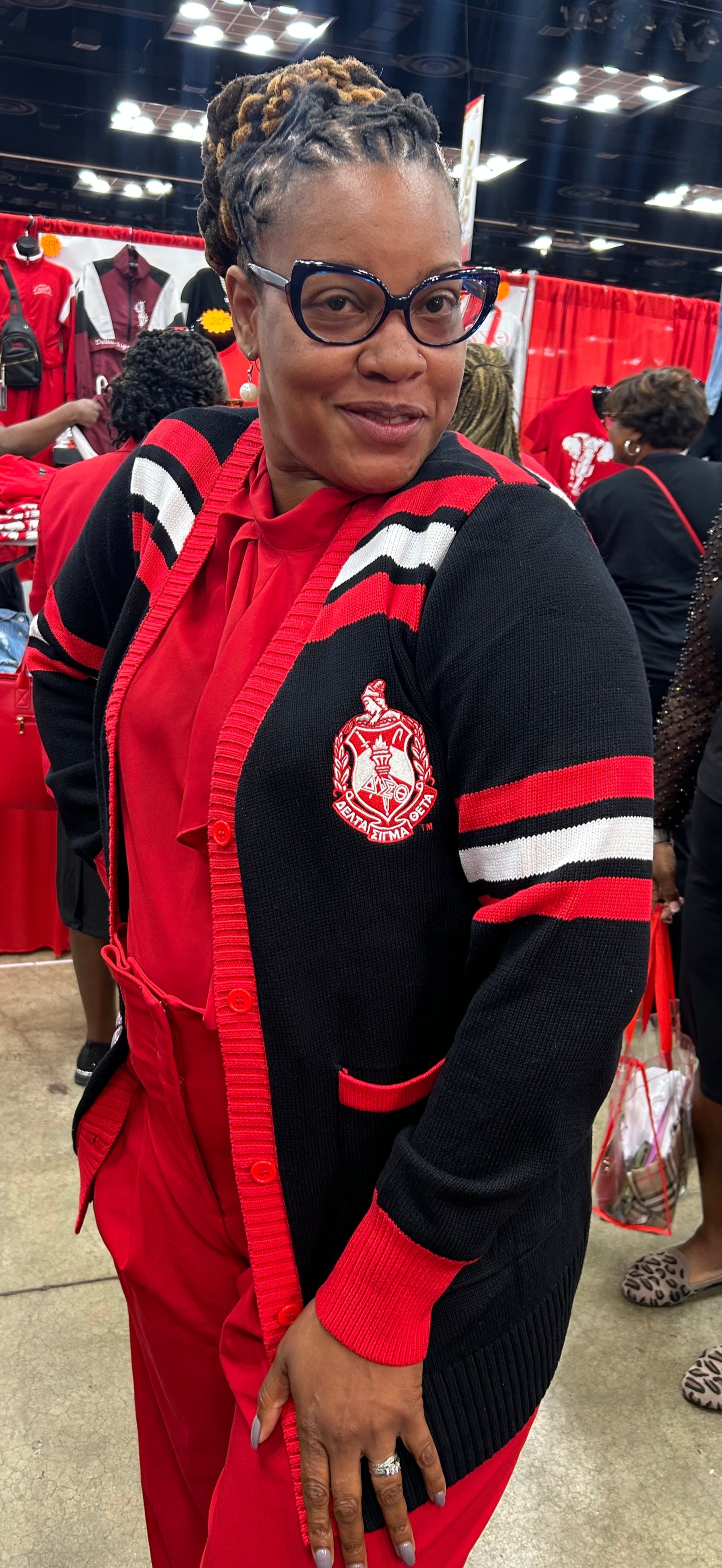 NEW DESIGN Delta Sigma Theta Striped Sleeve Cardigan