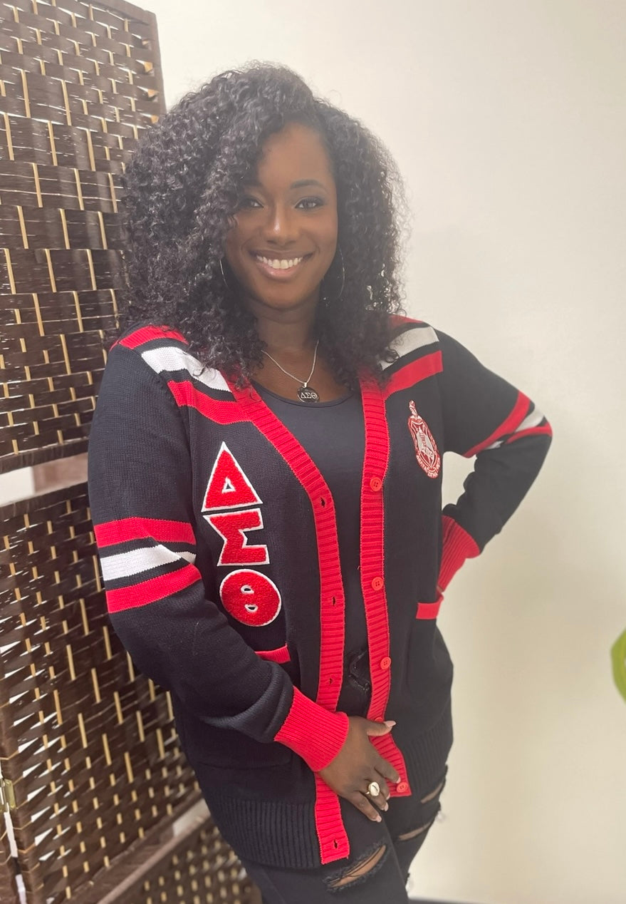 Delta Sigma Theta Striped Sleeve Cardigan