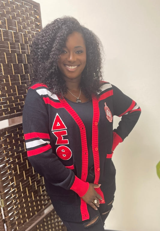 Delta Sigma Theta Striped Sleeve Cardigan