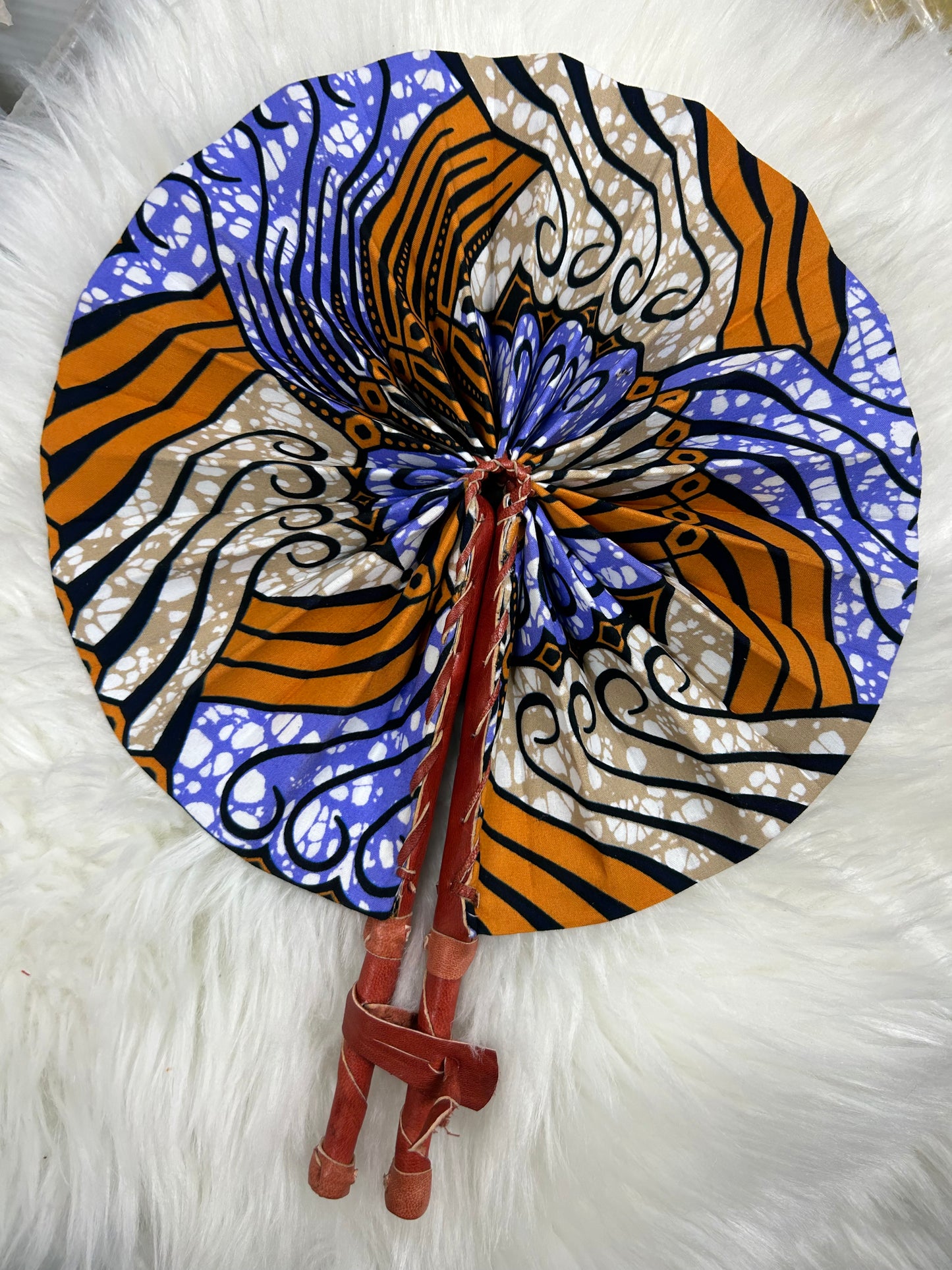 Ankara Leather Fan