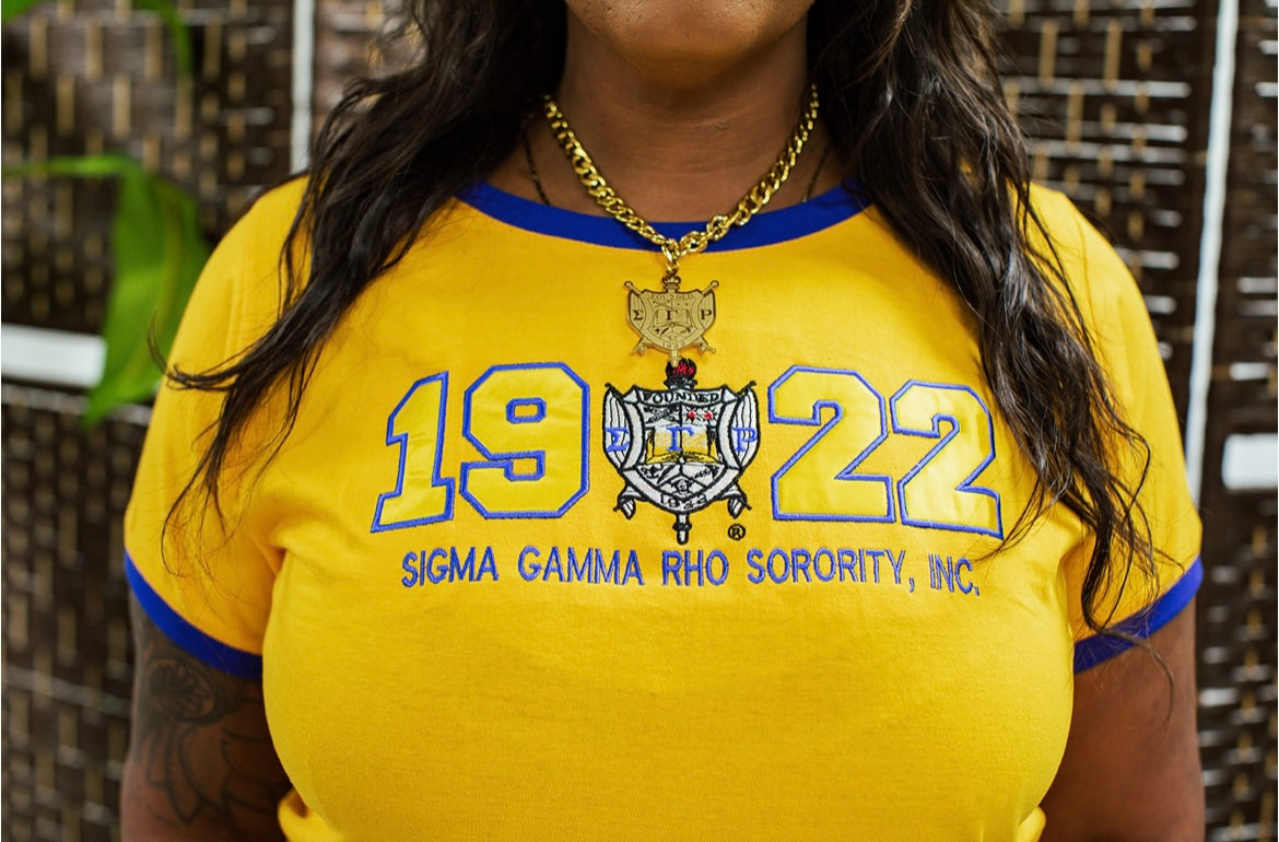 Sigma Gamma Rho 1922  - embroidered premium T shirt