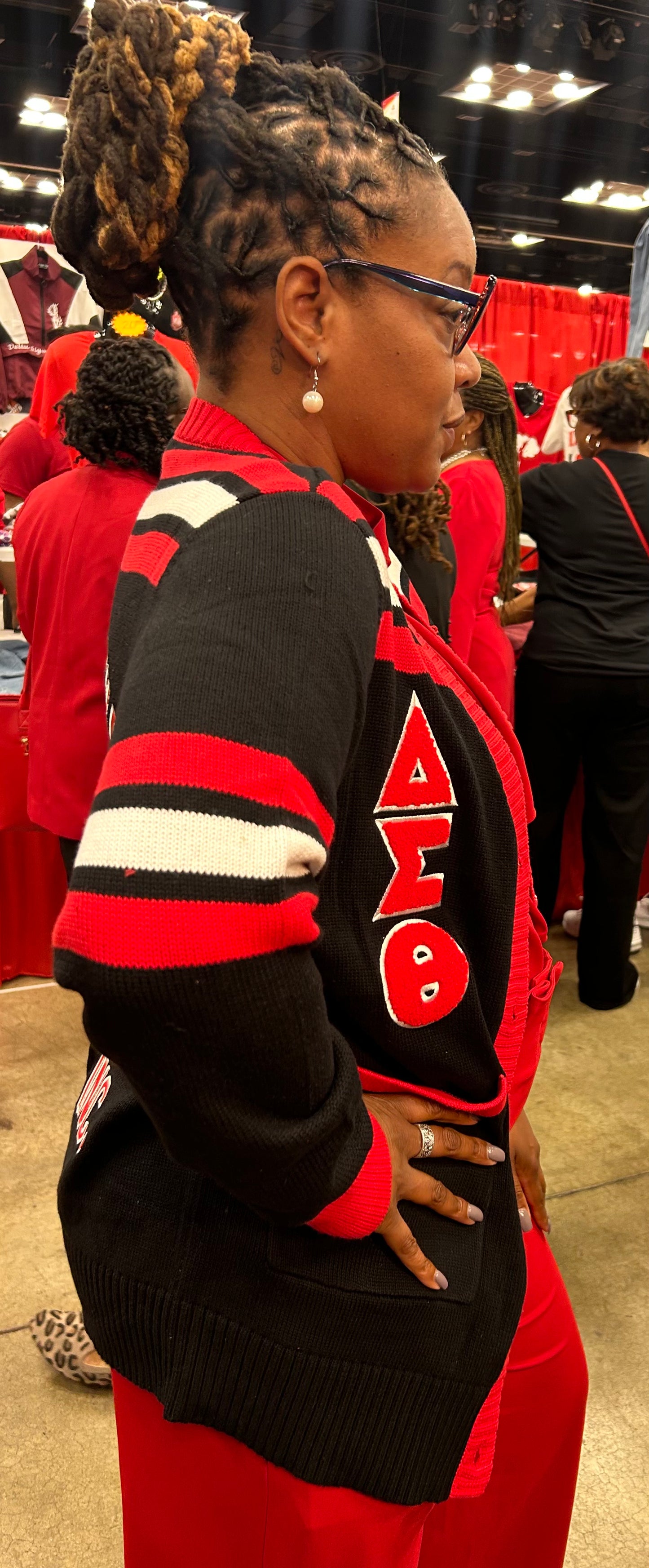 NEW DESIGN Delta Sigma Theta Striped Sleeve Cardigan