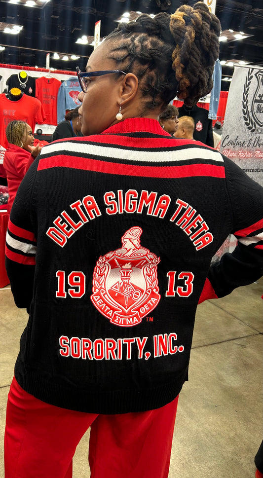 NEW DESIGN Delta Sigma Theta Striped Sleeve Cardigan