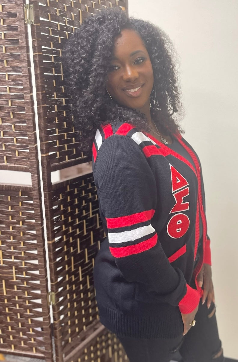 Delta Sigma Theta Striped Sleeve Cardigan