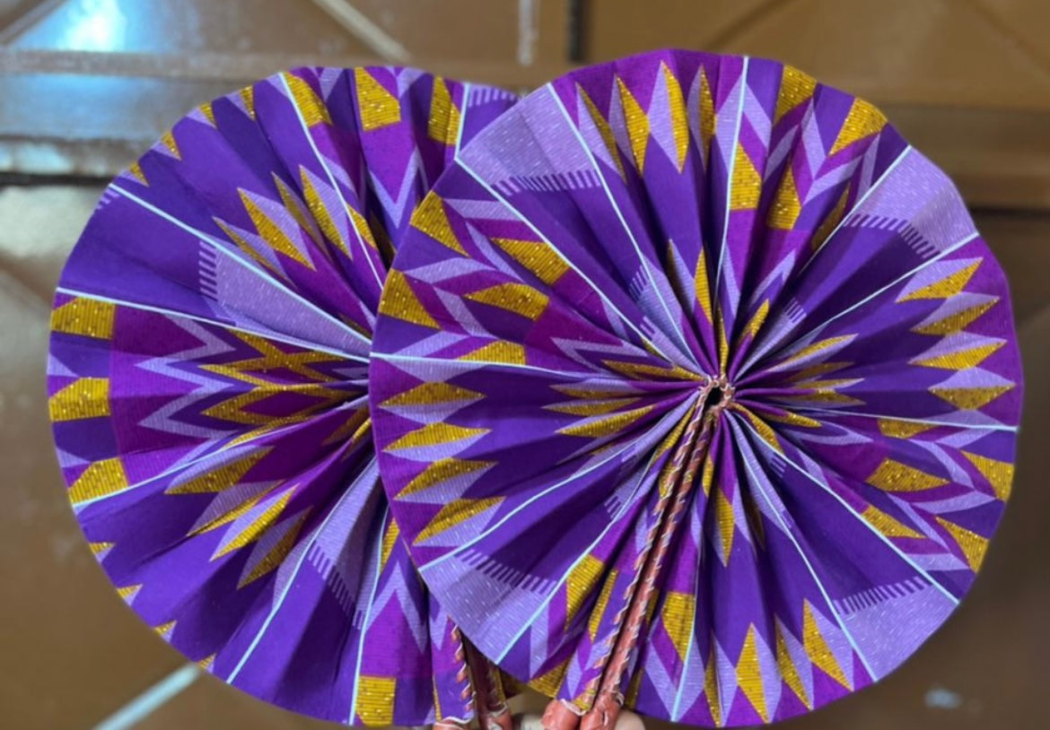 Ankara Leather Fan