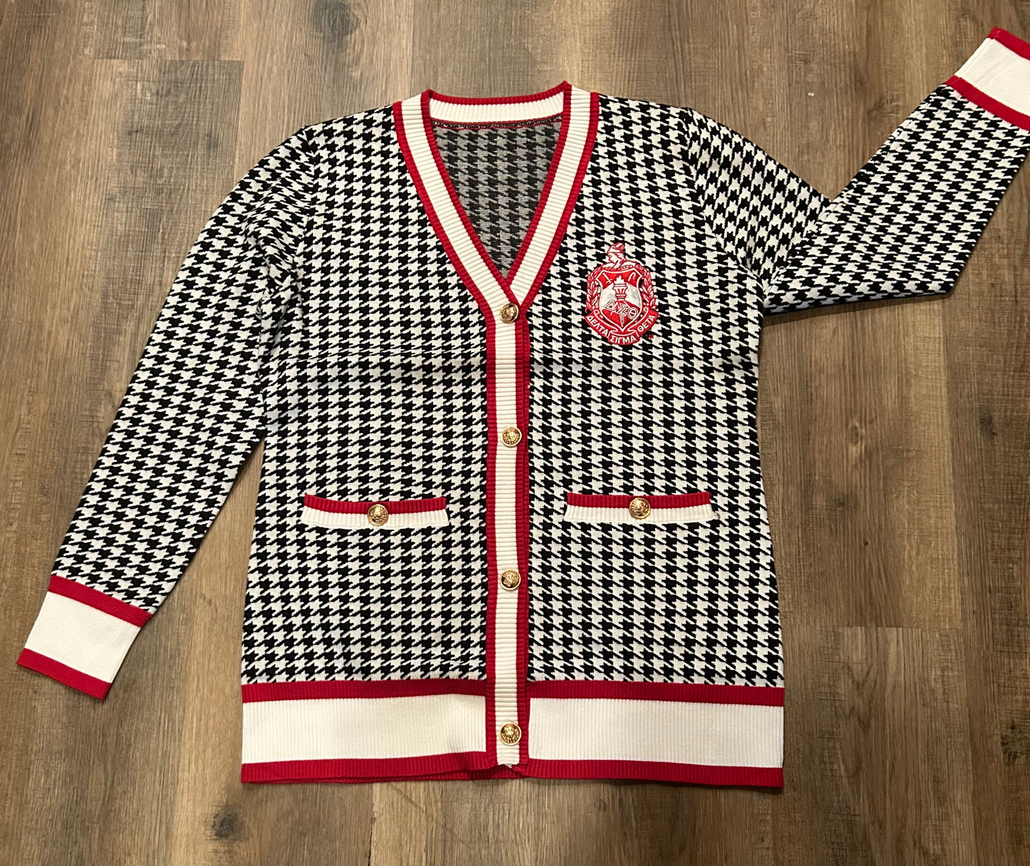 Delta Sigma Theta Houndstooth Cardigan