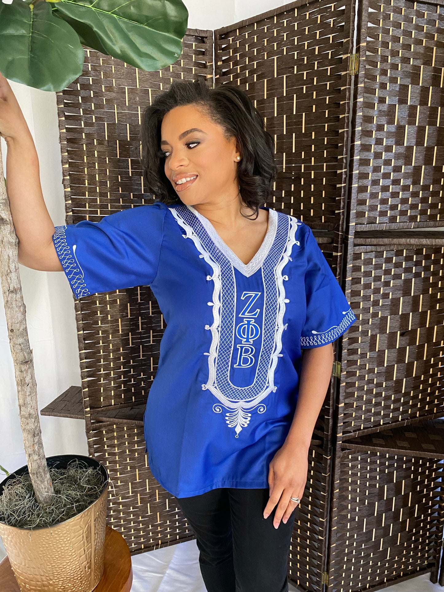 Zeta Phi Beta Embroidered Finer Womanhood Blouse- ships in 4-5 weeks
