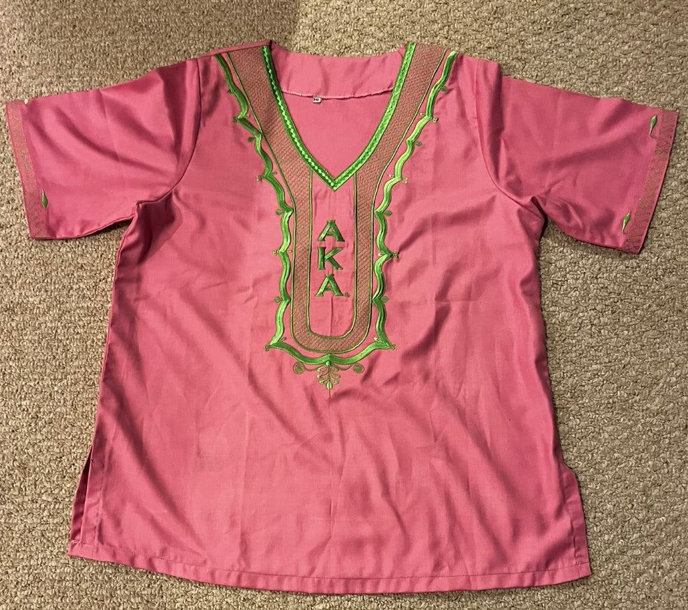 Alpha Kappa Alpha Embroidered Blouse- ships in 4 weeks (Made to Order)