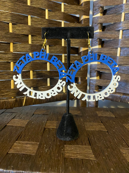 Zeta Phi Beta - around the world earrings