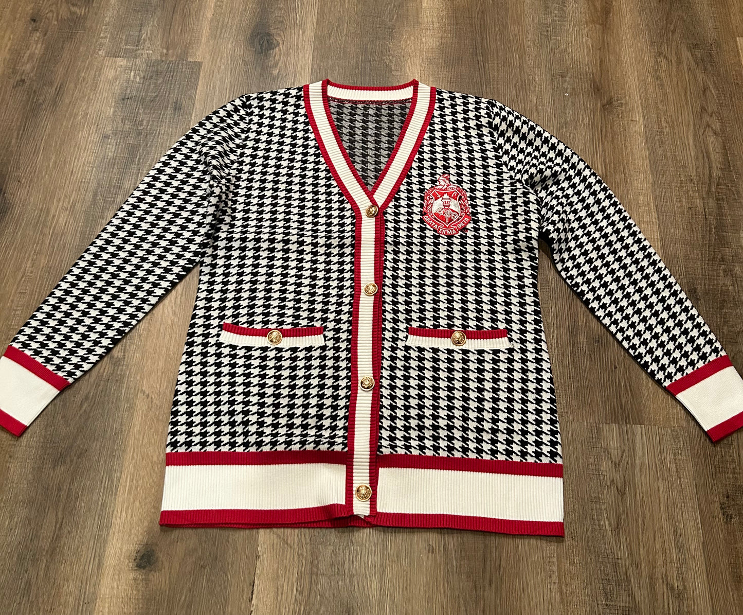 Delta Sigma Theta Houndstooth Cardigan