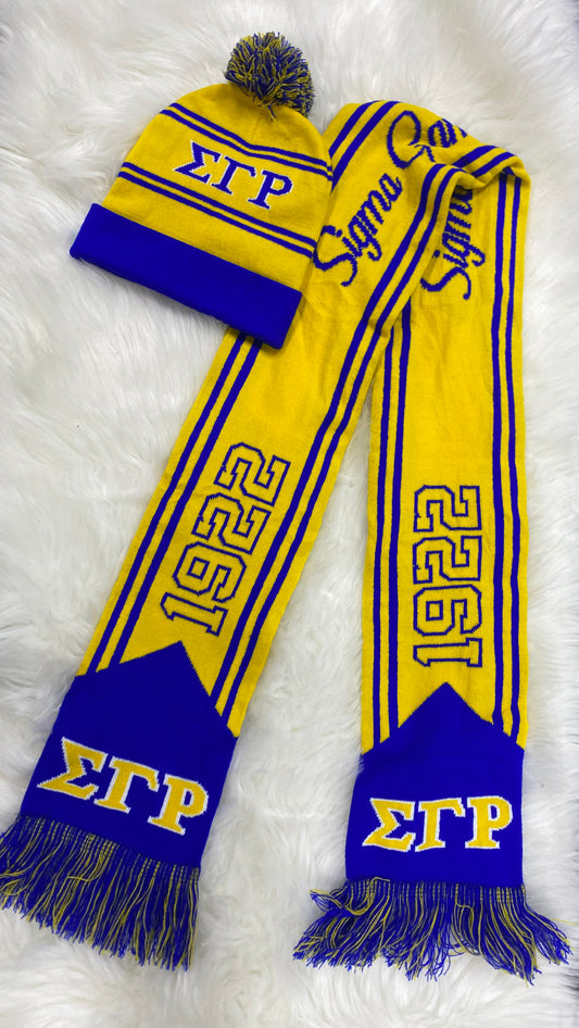 Sigma Gamma Rho scarf and hat set