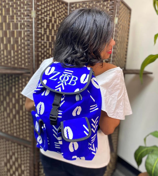 Zeta Phi Beta Greek Letter Ankara Book Bag - HANDMADE
