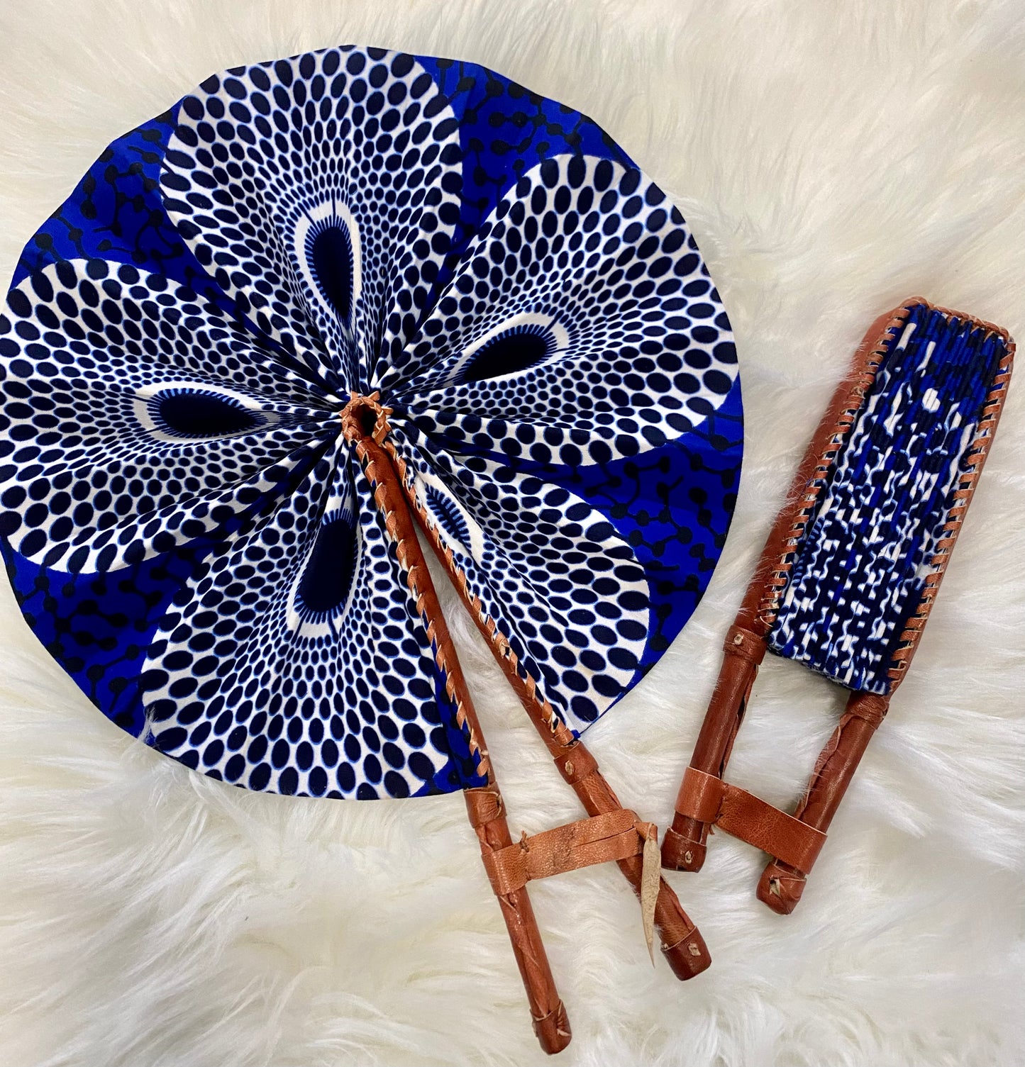 Ankara Leather Fan