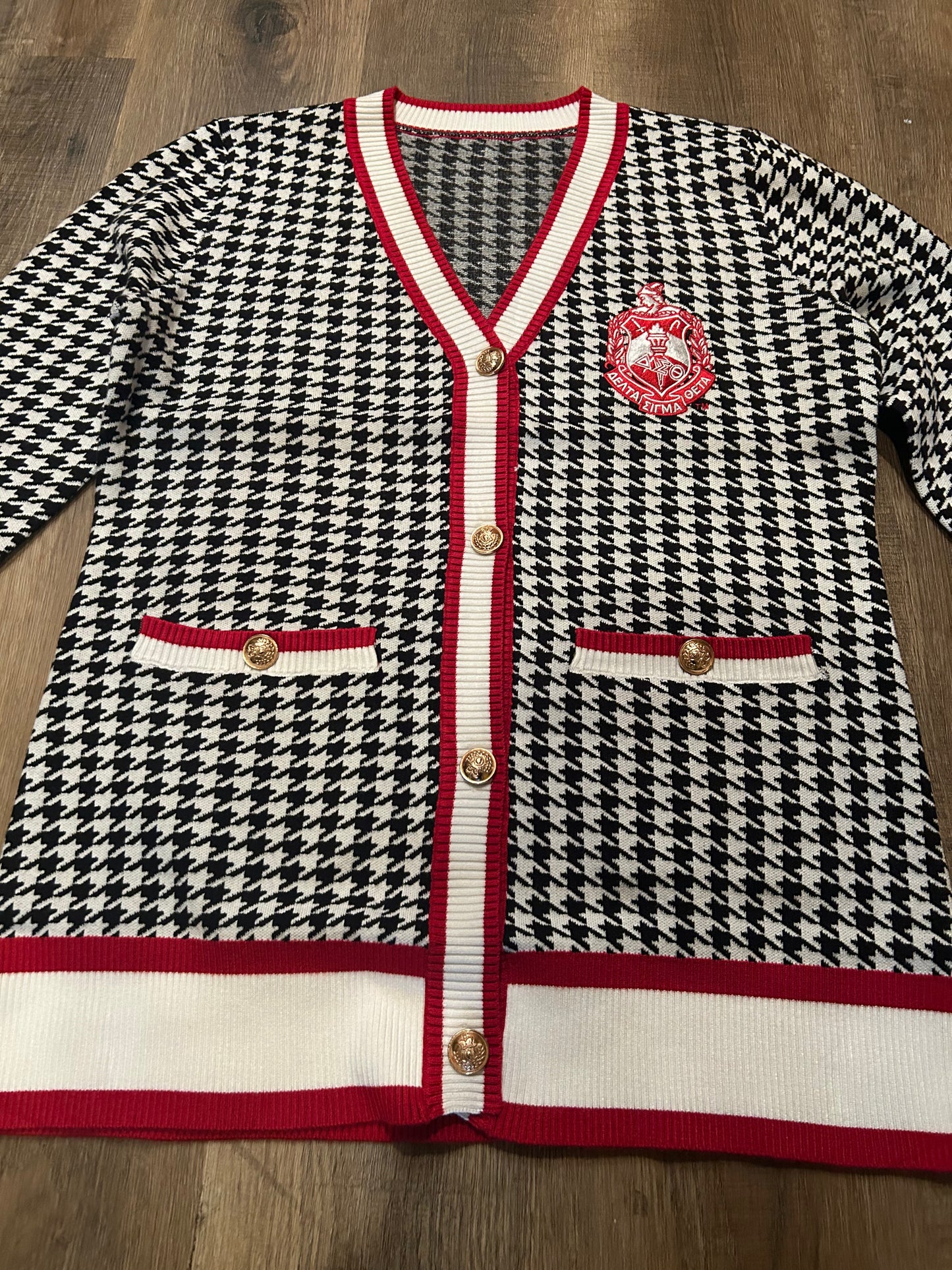 Delta Sigma Theta Houndstooth Cardigan