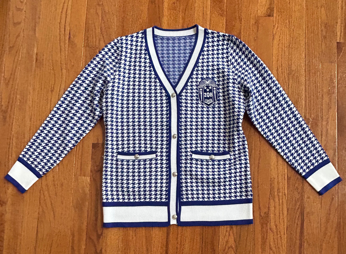 Zeta Phi Beta Houndstooth CardiganPre order
