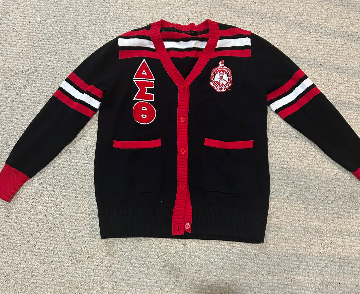 Delta Sigma Theta Striped Sleeve Cardigan