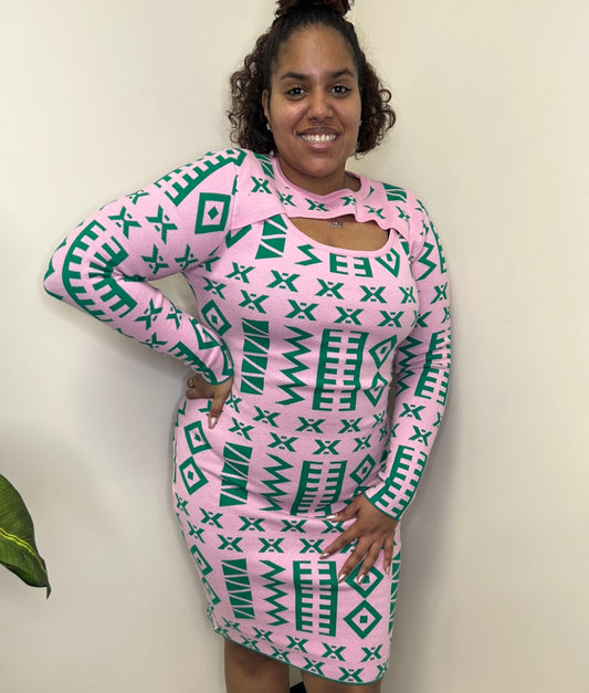 Ankara Style Knit Dress