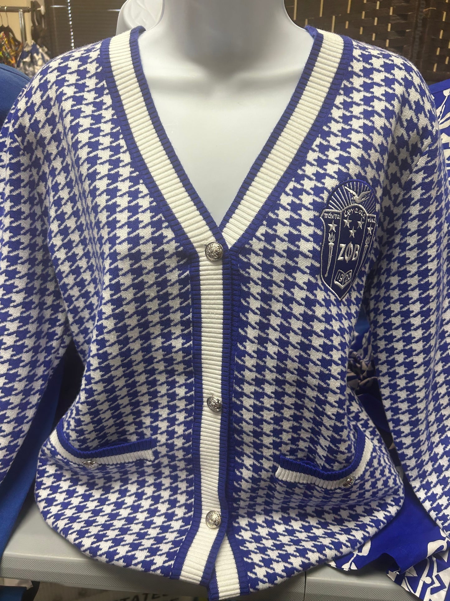 Zeta Phi Beta Houndstooth CardiganPre order