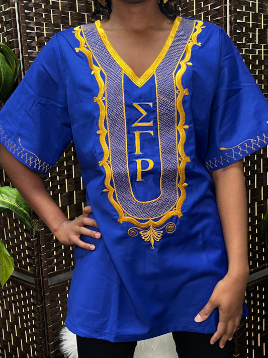 Sigma Gamma Rho Embroidered Blouse- ships in 4 weeks (Made to Order)