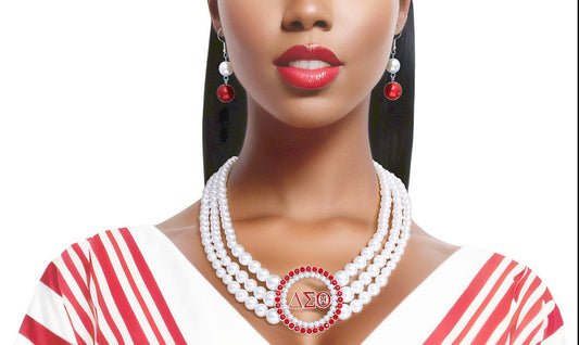 Pearl Necklace Red Set -DST