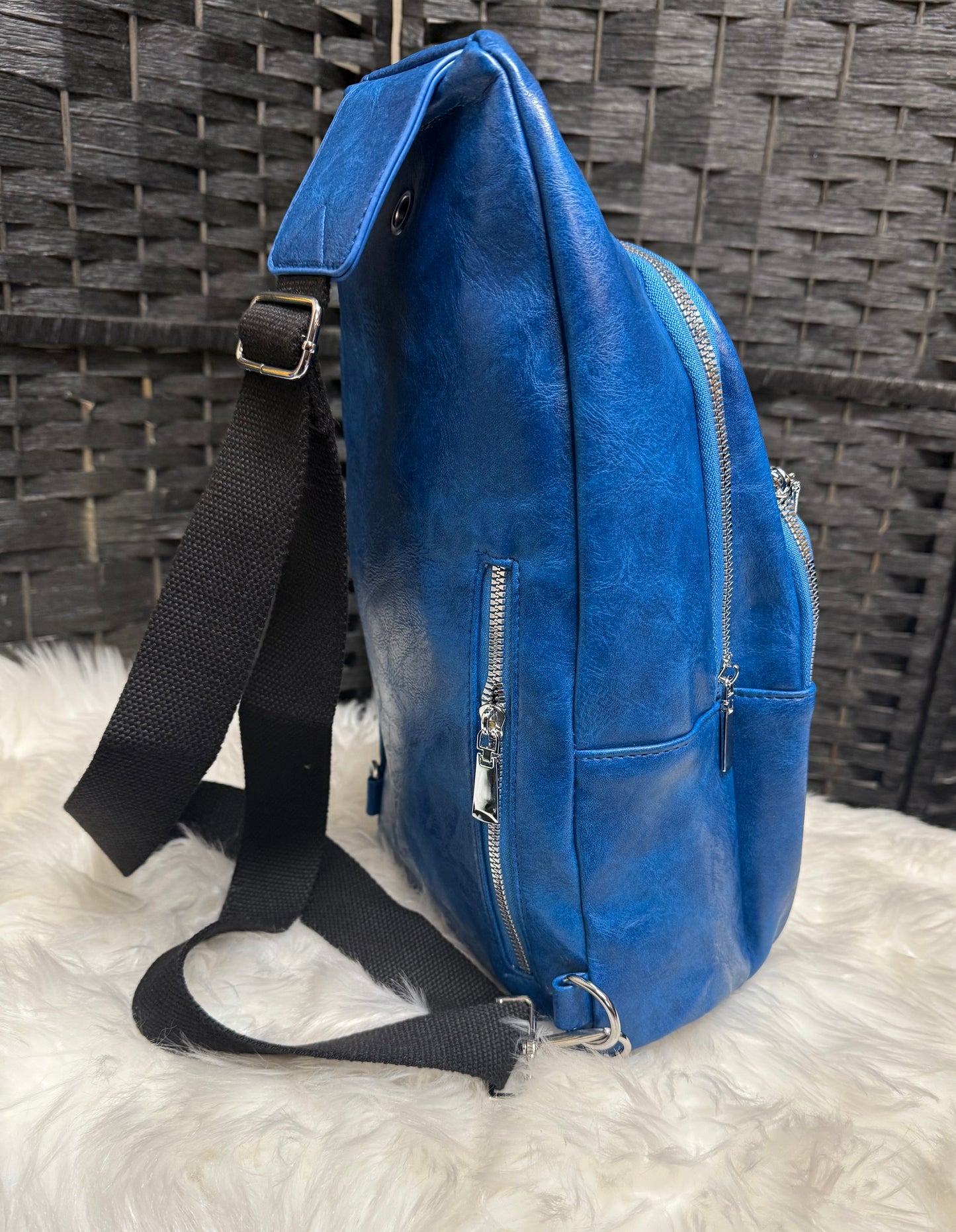 Greek Letter - Vegan Leather Sling Backpack