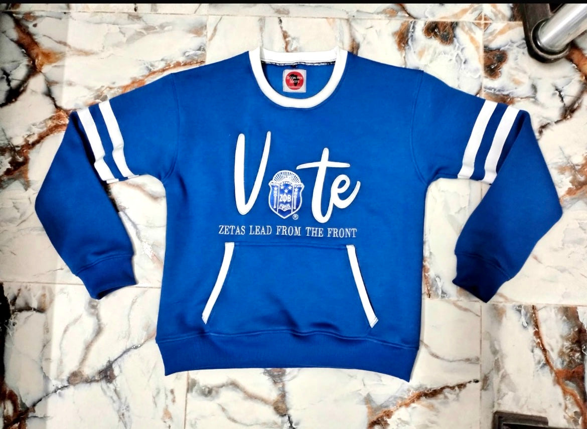 VOTE Zeta Phi Beta embroidered premium sweatshirt